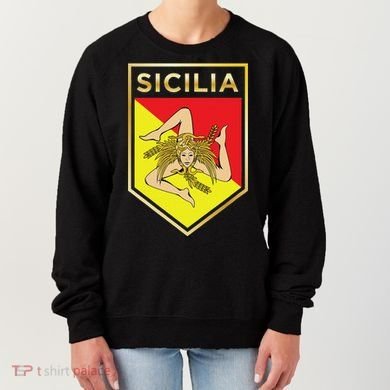 Sicilian Pride Crest And Shield Sicilian Flag Women's Sweatshirt