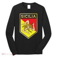 Sicilian Pride Crest And Shield Sicilian Flag Long Sleeve Shirt thumb 0