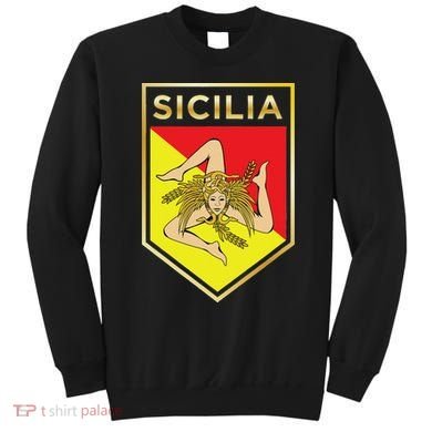 Sicilian Pride Crest And Shield Sicilian Flag Sweatshirt