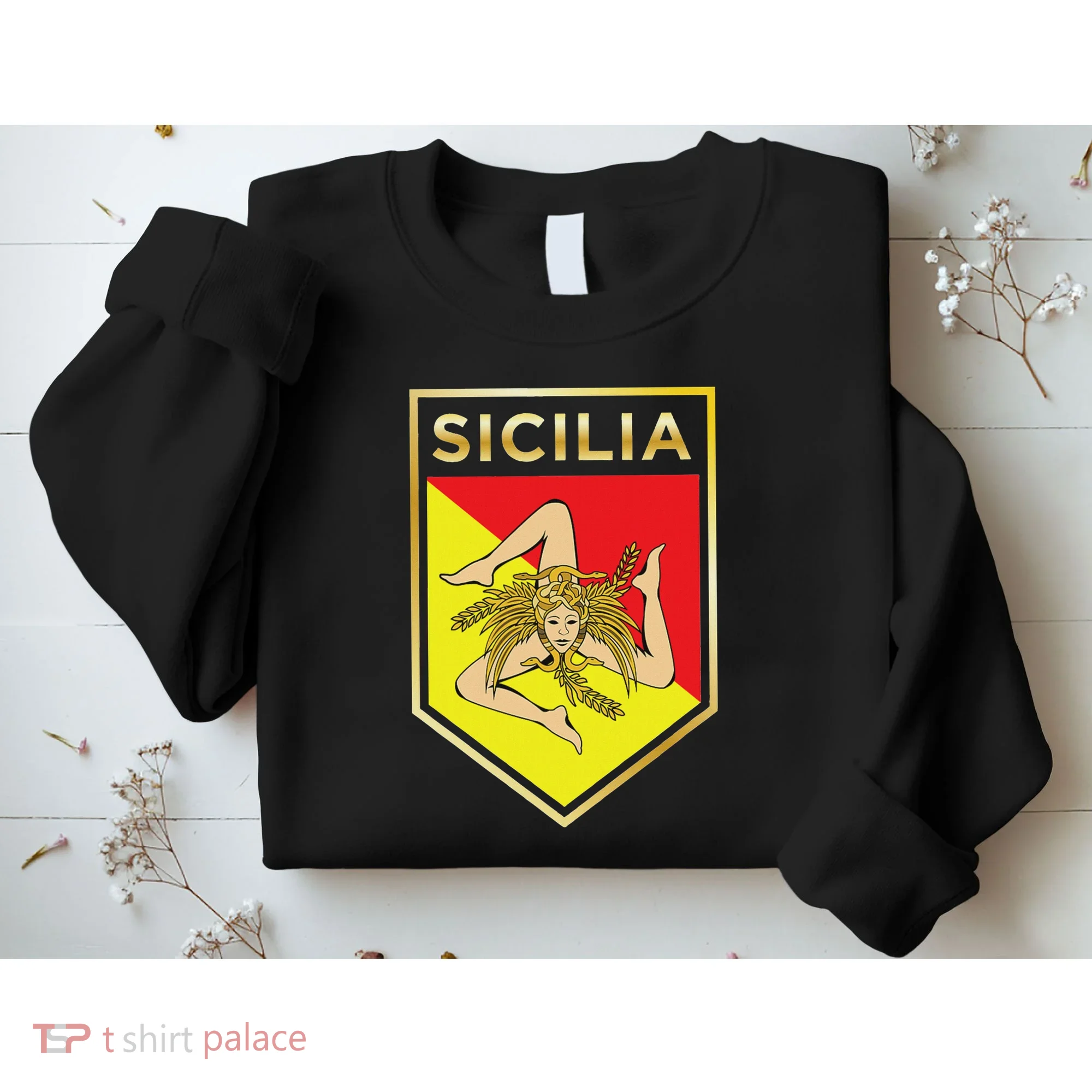 Sicilian Pride Crest And Shield Sicilian Flag Sweatshirt