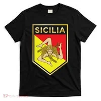 Sicilian Pride Crest And Shield Sicilian Flag T-Shirt thumb 0