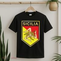 Sicilian Pride Crest And Shield Sicilian Flag T-Shirt thumb 2