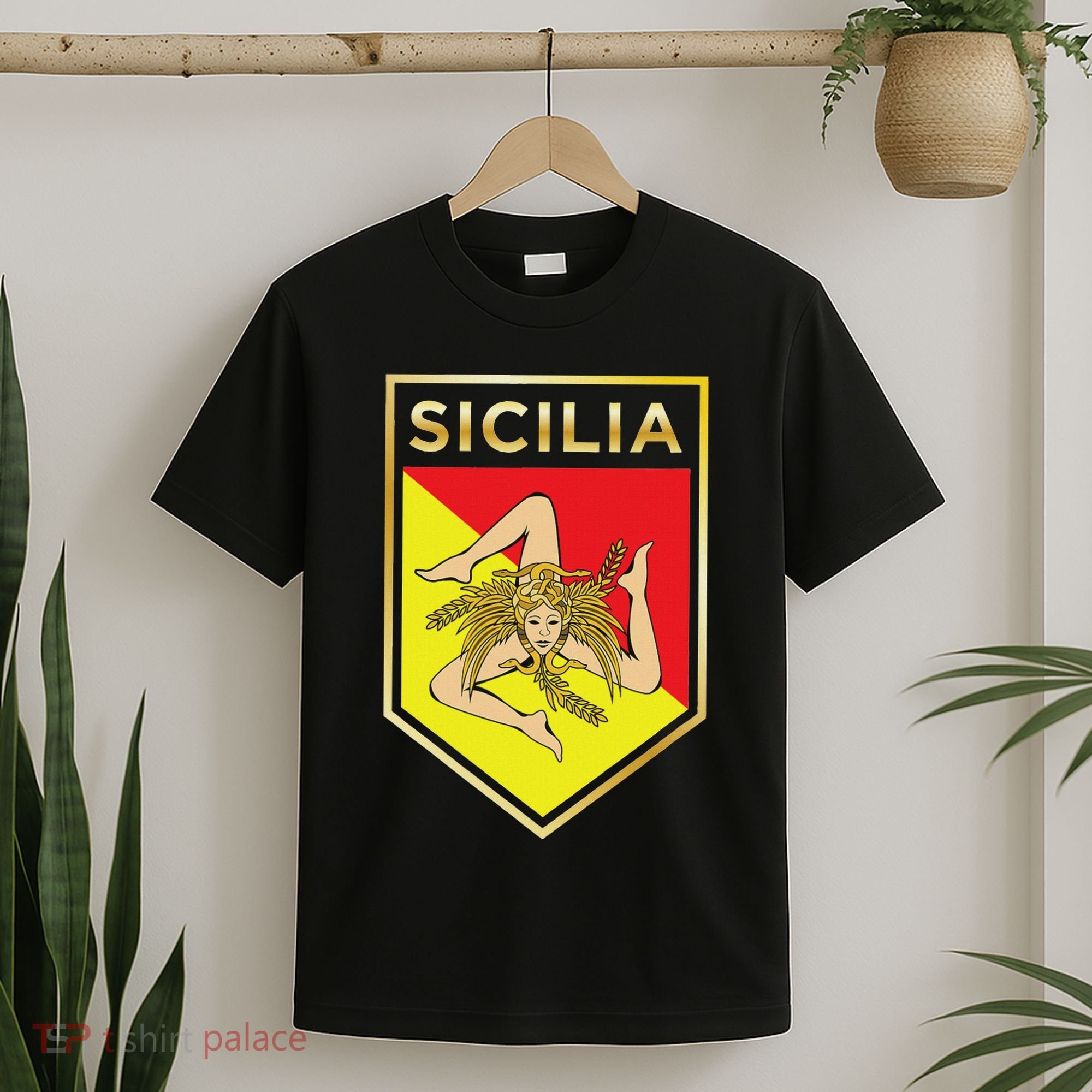 Sicilian Pride Crest And Shield Sicilian Flag T-Shirt