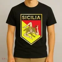 Sicilian Pride Crest And Shield Sicilian Flag T-Shirt thumb 3