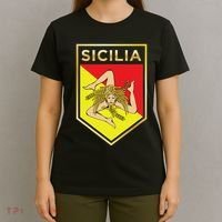 Sicilian Pride Crest And Shield Sicilian Flag T-Shirt thumb 4
