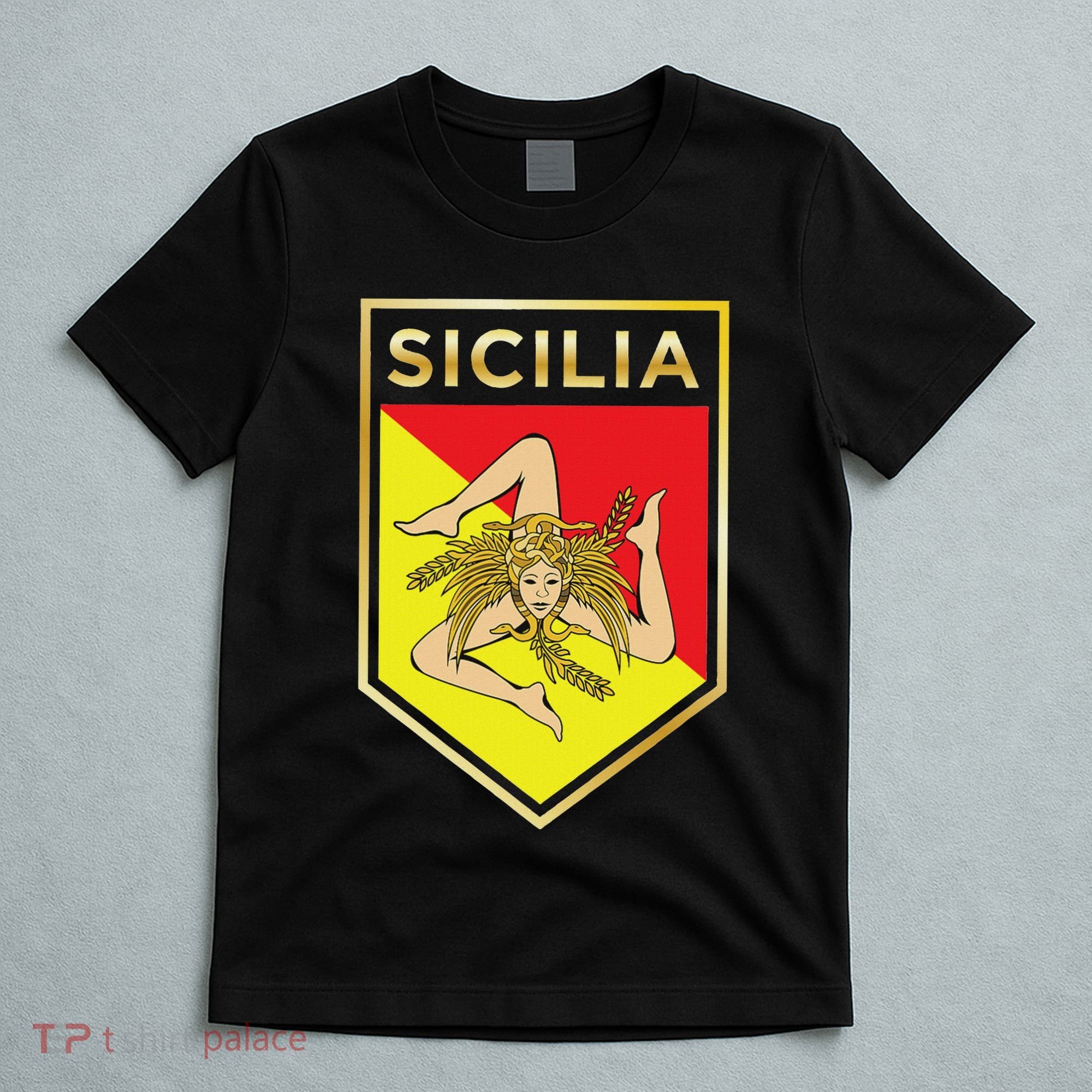 Sicilian Pride Crest And Shield Sicilian Flag T-Shirt