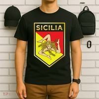 Sicilian Pride Crest And Shield Sicilian Flag T-Shirt thumb 6