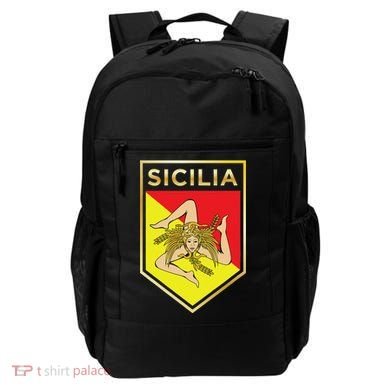 Sicilian Pride Crest And Shield Sicilian Flag Backpack