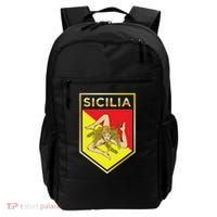 Sicilian Pride Crest And Shield Sicilian Flag Backpack thumb 0