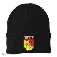 Sicilian Pride Crest And Shield Sicilian Flag Beanie thumb 0