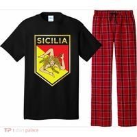 Sicilian Pride Crest And Shield Sicilian Flag Pajama Set thumb 0