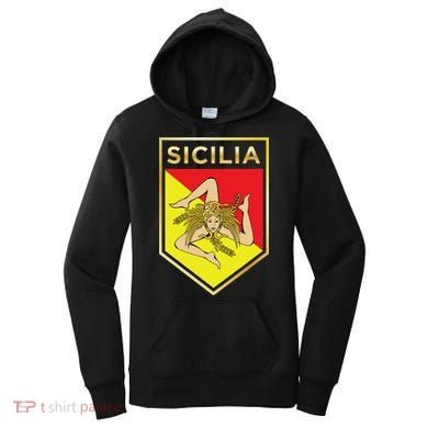 Sicilian Pride Crest And Shield Sicilian Flag Women's Hoodie