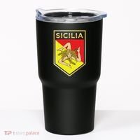 Sicilian Pride Crest And Shield Sicilian Flag Tumbler thumb 0