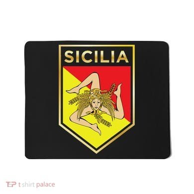 Sicilian Pride Crest And Shield Sicilian Flag Mousepad