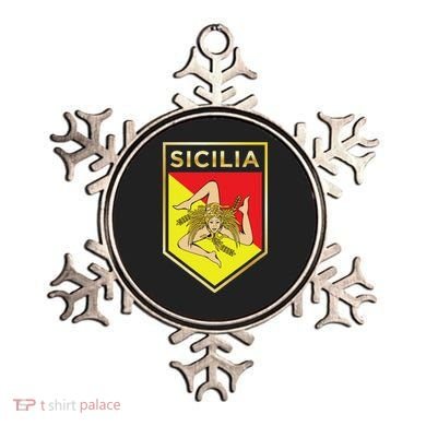 Sicilian Pride Crest And Shield Sicilian Flag Ornament