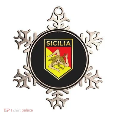Sicilian Pride Crest And Shield Sicilian Flag Ornament