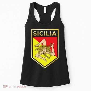 Sicilian Pride Crest And Shield Sicilian Flag Women's Tank Top