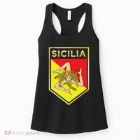 Sicilian Pride Crest And Shield Sicilian Flag Women's Tank Top thumb 0