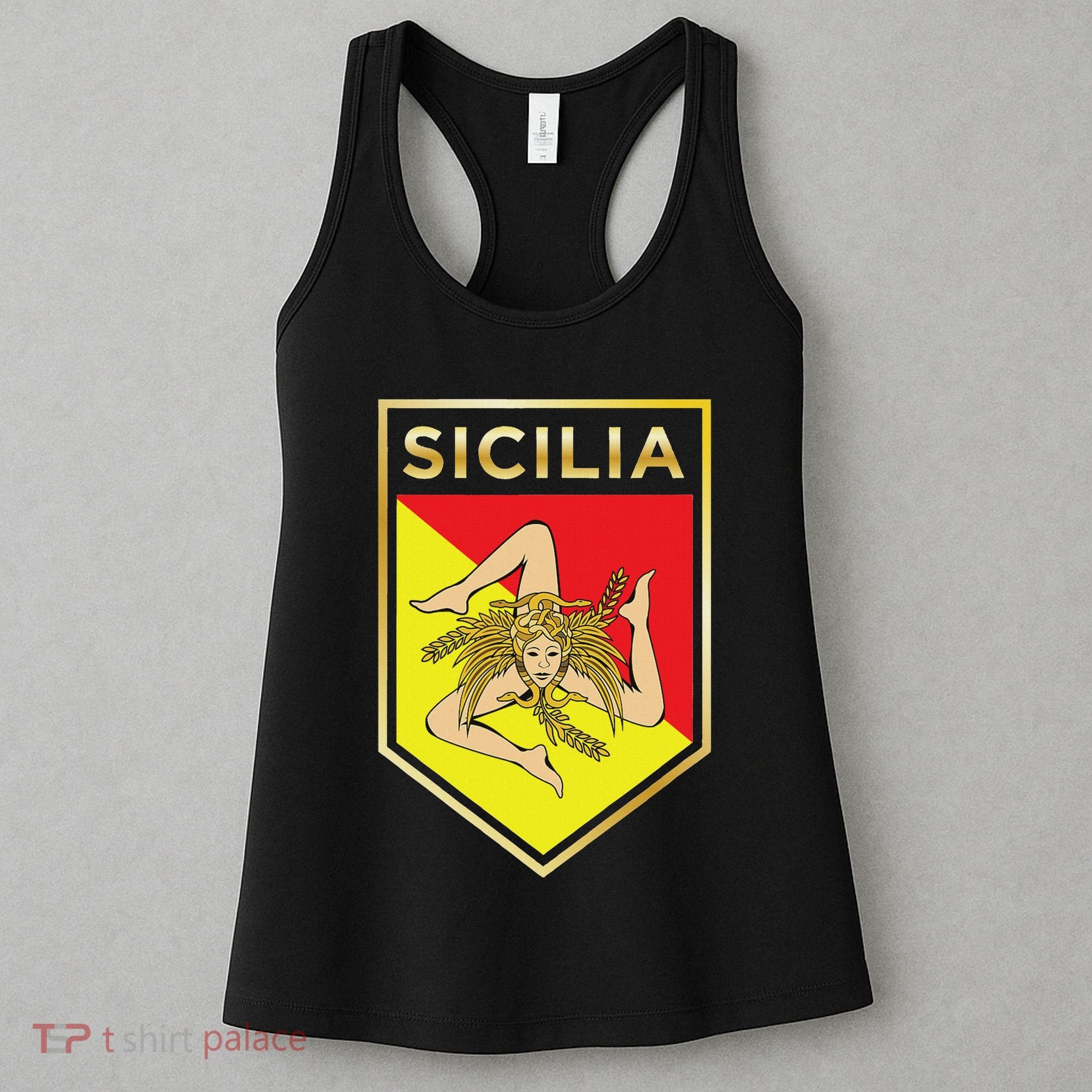 Sicilian Pride Crest And Shield Sicilian Flag Women's Tank Top