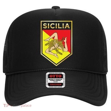 Sicilian Pride Crest And Shield Sicilian Flag Hat