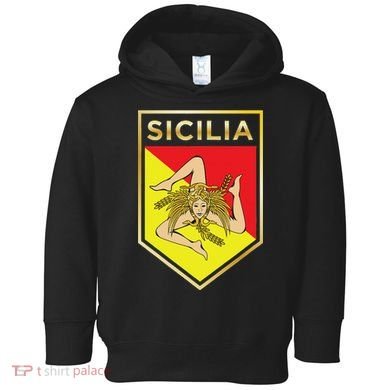 Sicilian Pride Crest And Shield Sicilian Flag Toddler Hoodie