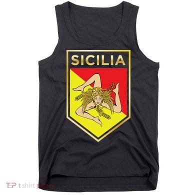 Sicilian Pride Crest And Shield Sicilian Flag Tank Top