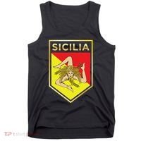 Sicilian Pride Crest And Shield Sicilian Flag Tank Top thumb 0