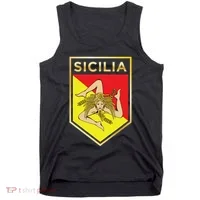 Sicilian Pride Crest And Shield Sicilian Flag Tank Top thumb 0