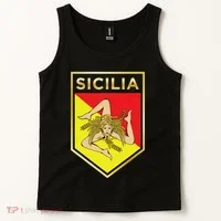 Sicilian Pride Crest And Shield Sicilian Flag Tank Top thumb 2