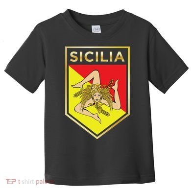 Sicilian Pride Crest And Shield Sicilian Flag Toddler T-Shirt
