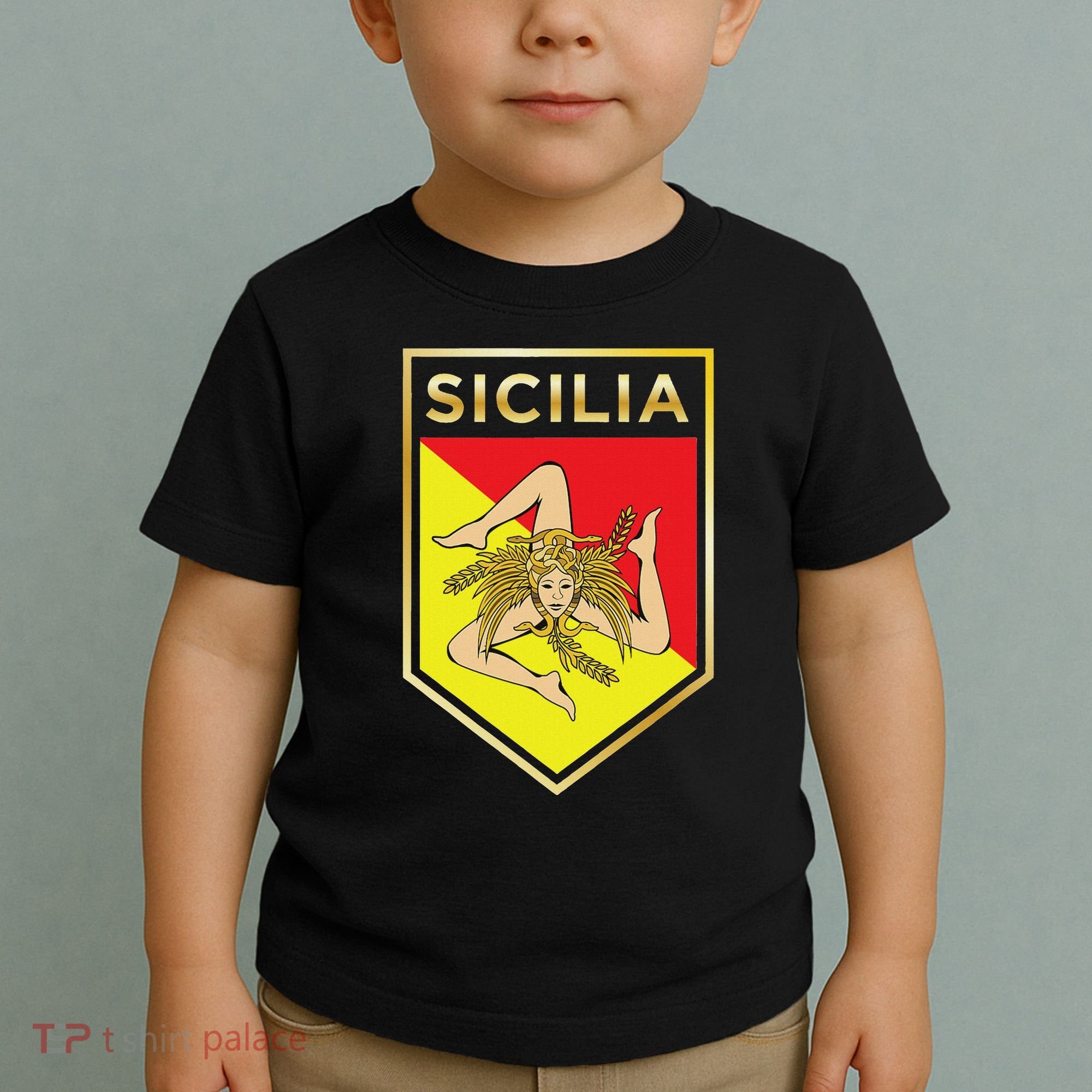 Sicilian Pride Crest And Shield Sicilian Flag Toddler T-Shirt