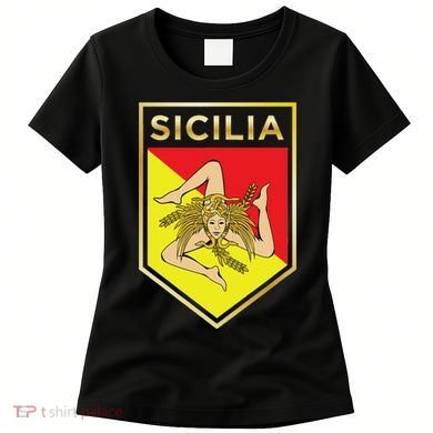 Sicilian Pride Crest And Shield Sicilian Flag Women's T-Shirt