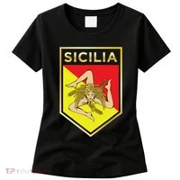 Sicilian Pride Crest And Shield Sicilian Flag Women's T-Shirt thumb 0