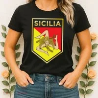 Sicilian Pride Crest And Shield Sicilian Flag Women's T-Shirt thumb 2