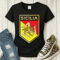 Sicilian Pride Crest And Shield Sicilian Flag Women's T-Shirt thumb 3