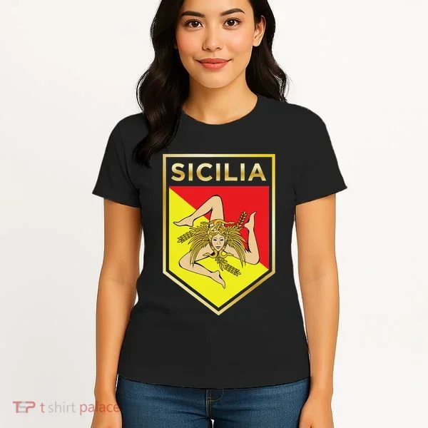 Sicilian Pride Crest And Shield Sicilian Flag Women's T-Shirt