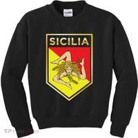 Sicilian Pride Crest And Shield Sicilian Flag Kids Sweatshirt thumb 0