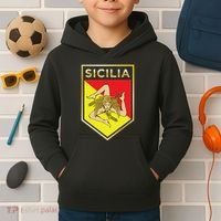 Sicilian Pride Crest And Shield Sicilian Flag Kids Hoodie thumb 2