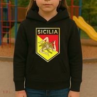 Sicilian Pride Crest And Shield Sicilian Flag Kids Hoodie thumb 3