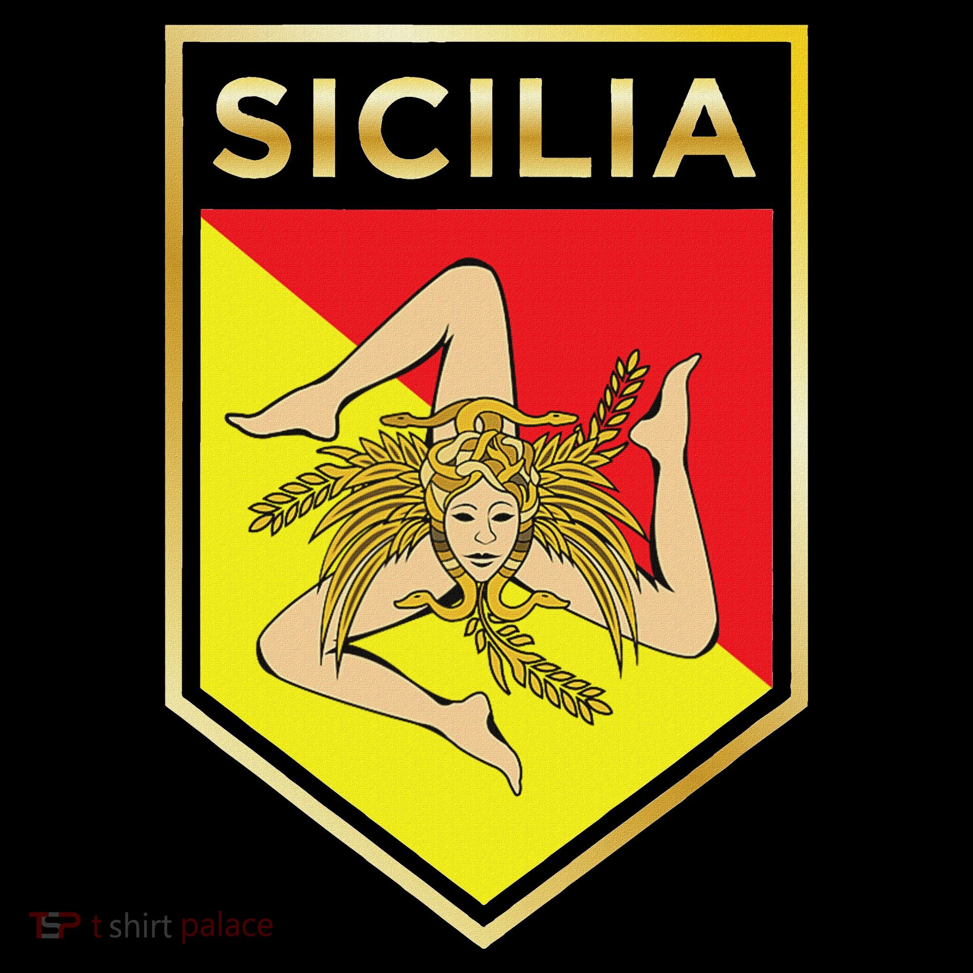 Sicilian Pride Crest And Shield Sicilian Flag Kids Long Sleeve Shirt