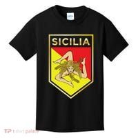 Sicilian Pride Crest And Shield Sicilian Flag Kids T-Shirt thumb 0