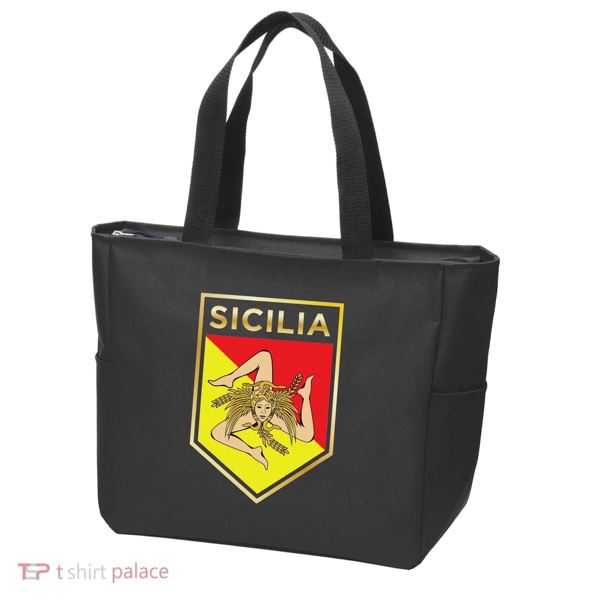 Sicilian Pride Crest And Shield Sicilian Flag Tote Bag