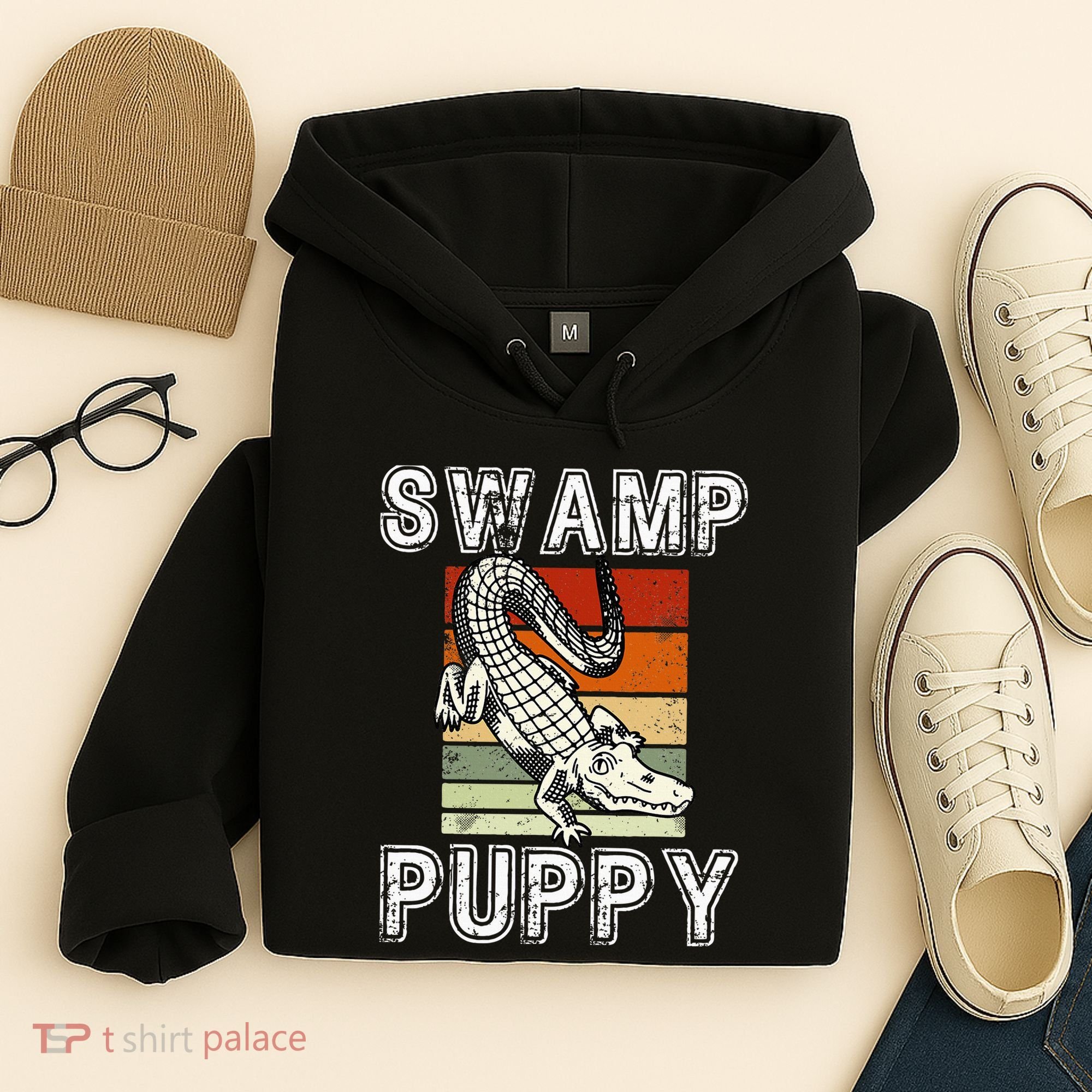 Swamp Puppy Cute Funny Sarcastic Alligator Crocodile Hoodie
