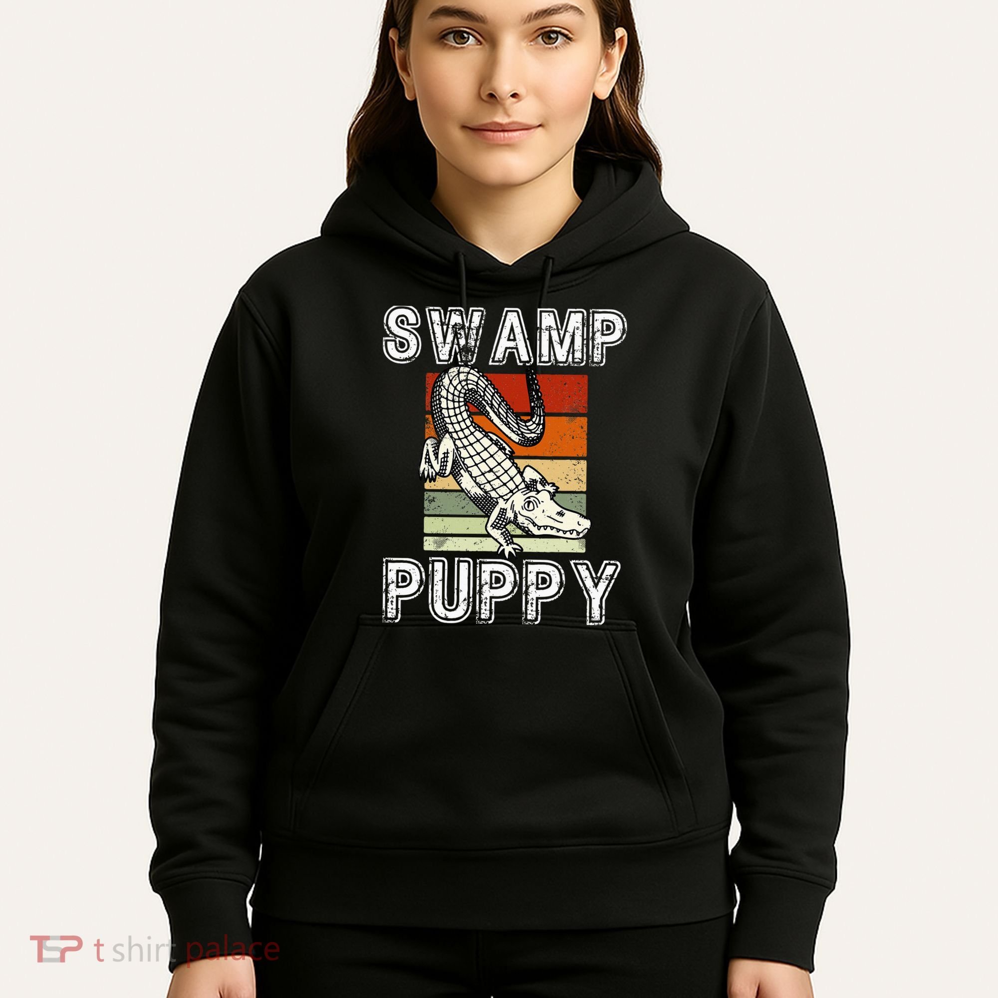 Swamp Puppy Cute Funny Sarcastic Alligator Crocodile Hoodie