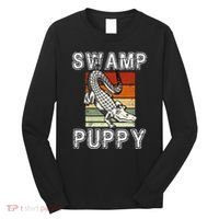 Swamp Puppy Cute Funny Sarcastic Alligator Crocodile Long Sleeve Shirt thumb 0