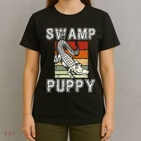 Swamp Puppy Cute Funny Sarcastic Alligator Crocodile T-Shirt thumb 4