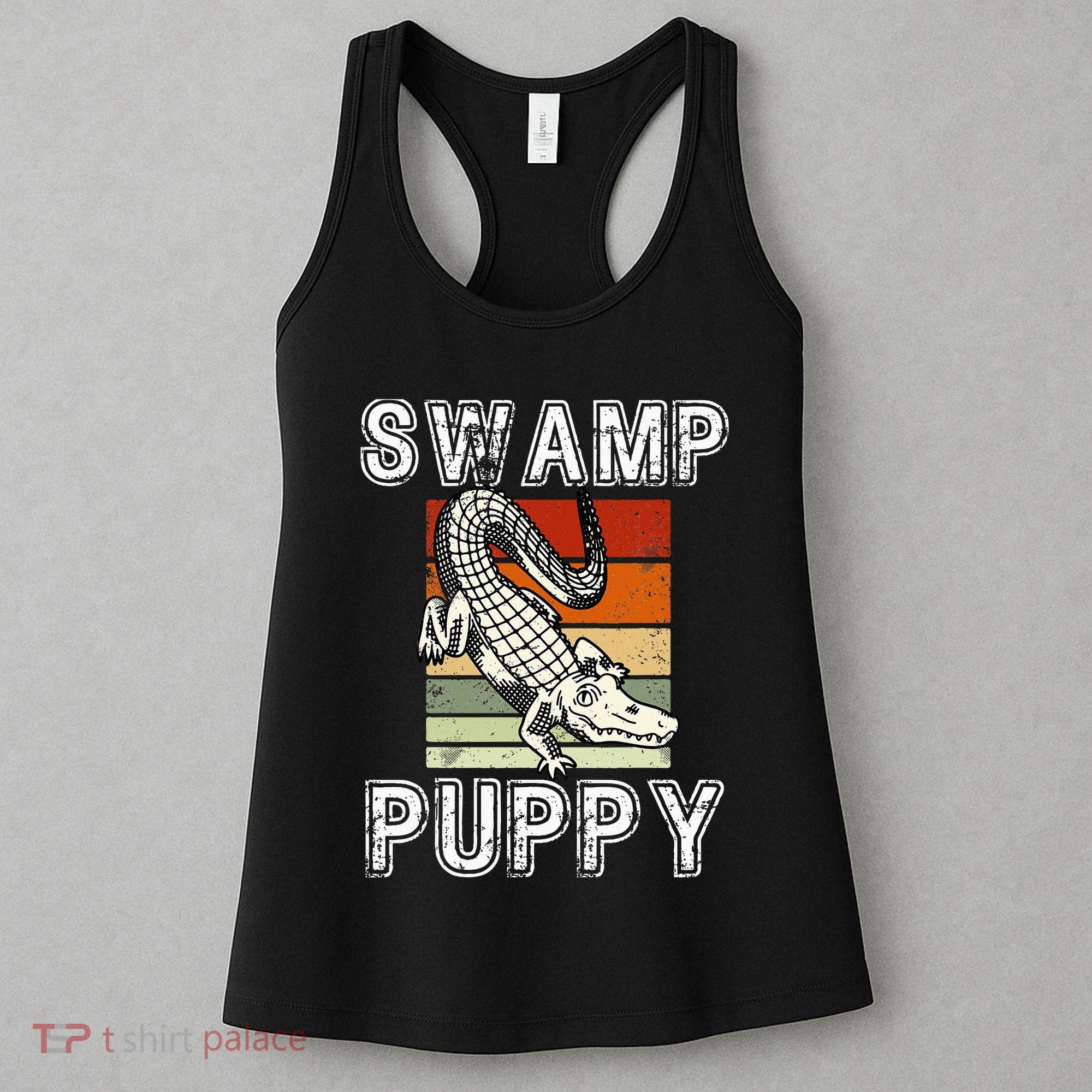 Swamp Puppy Cute Funny Sarcastic Alligator Crocodile Women's Tank Top