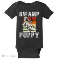 Swamp Puppy Cute Funny Sarcastic Alligator Crocodile Baby Bodysuit thumb 0