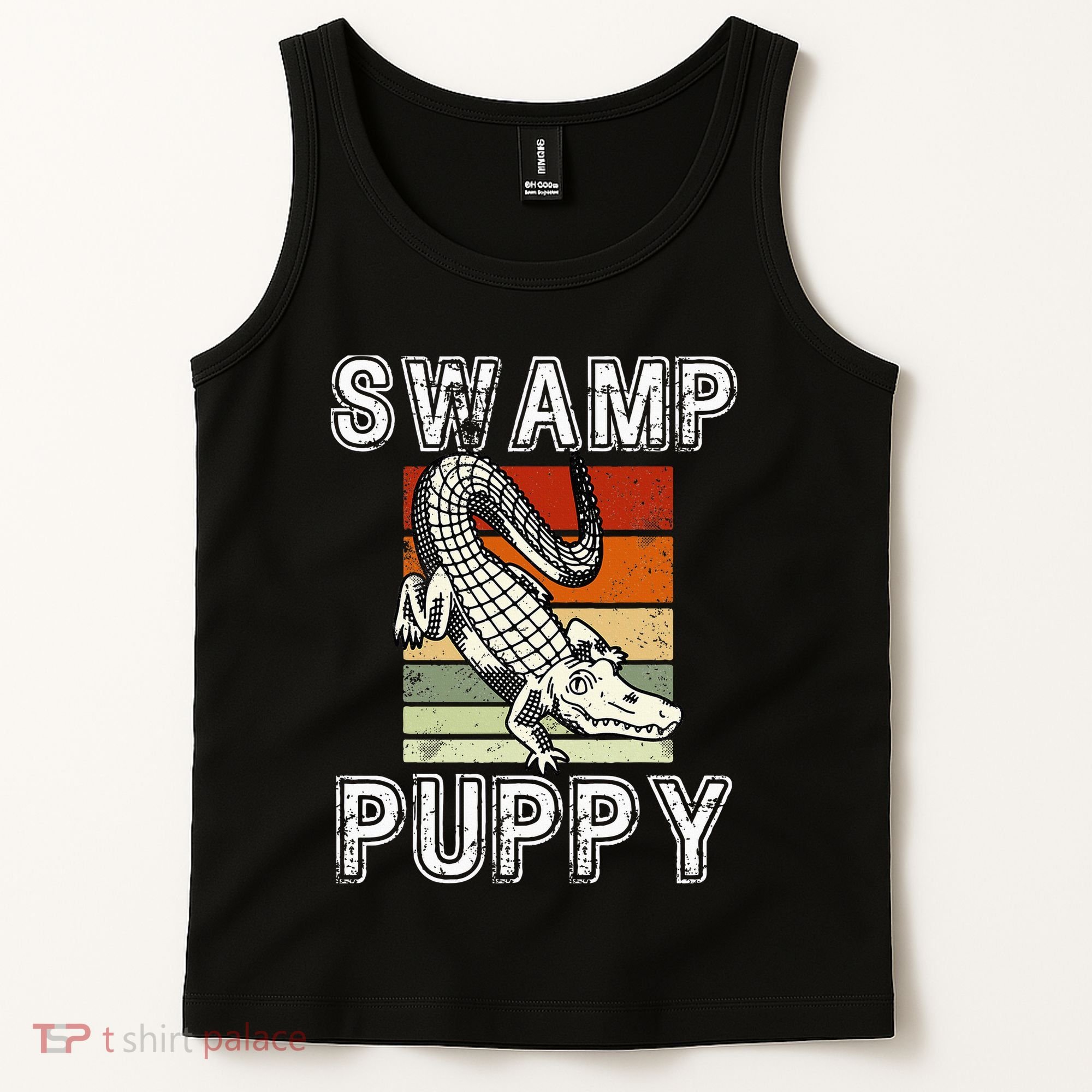 Swamp Puppy Cute Funny Sarcastic Alligator Crocodile Tank Top