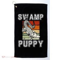 Swamp Puppy Cute Funny Sarcastic Alligator Crocodile Golf Towel thumb 0